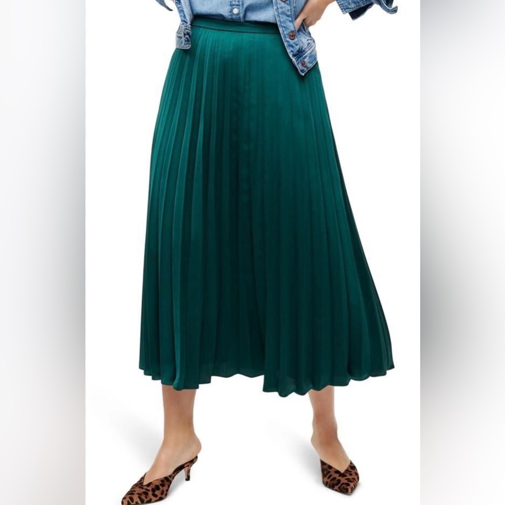 J. Crew Deep Green A-Line Skirt. Vintage Inspired!